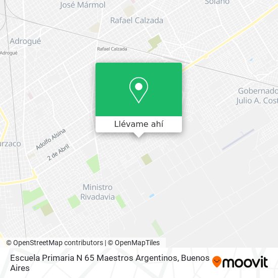 Mapa de Escuela Primaria N 65 Maestros Argentinos