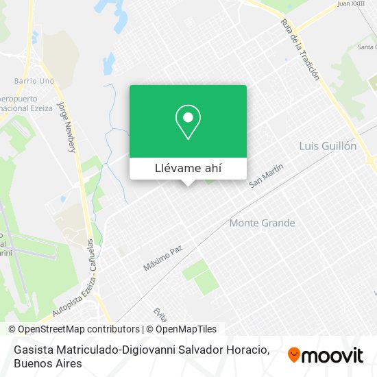 Mapa de Gasista Matriculado-Digiovanni Salvador Horacio