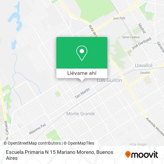 Mapa de Escuela Primaria N 15 Mariano Moreno