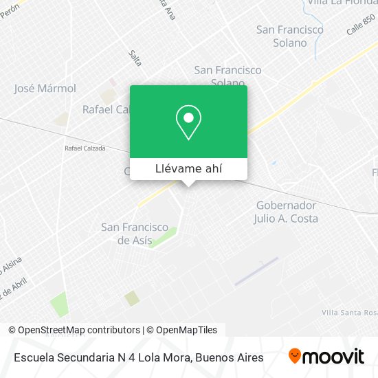 Mapa de Escuela Secundaria N 4 Lola Mora