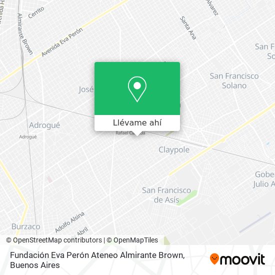 Mapa de Fundación Eva Perón Ateneo Almirante Brown