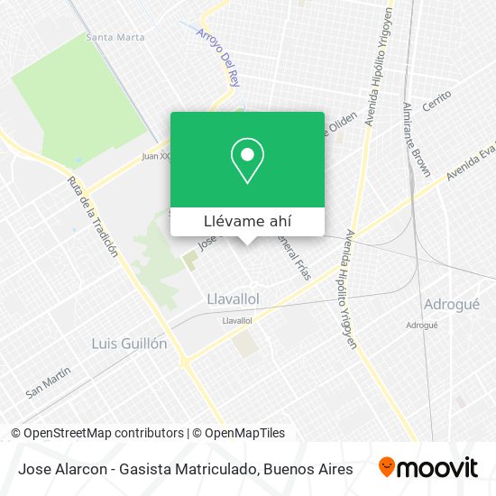 Mapa de Jose Alarcon - Gasista Matriculado