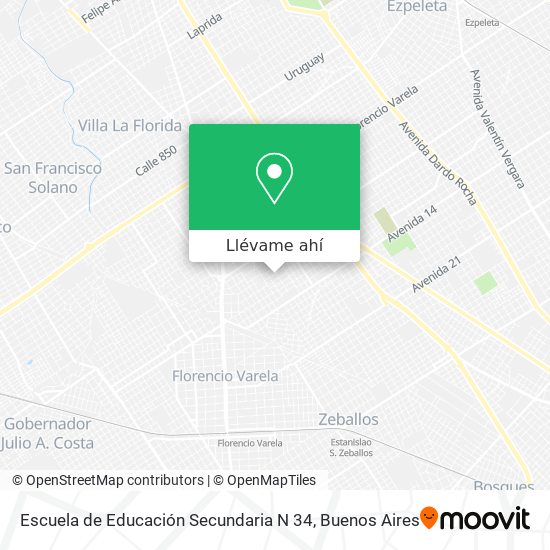 Mapa de Escuela de Educación Secundaria N 34