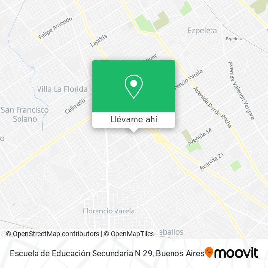 Mapa de Escuela de Educación Secundaria N 29