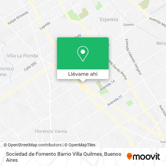 Mapa de Sociedad de Fomento Barrio Villa Quilmes
