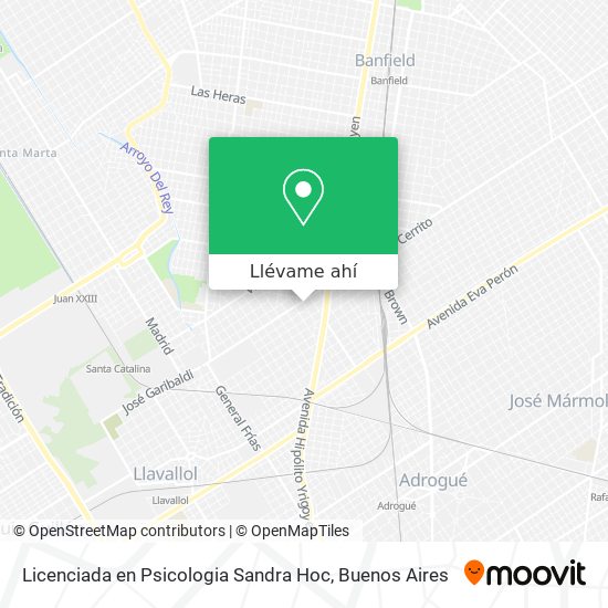 Mapa de Licenciada en Psicologia Sandra Hoc