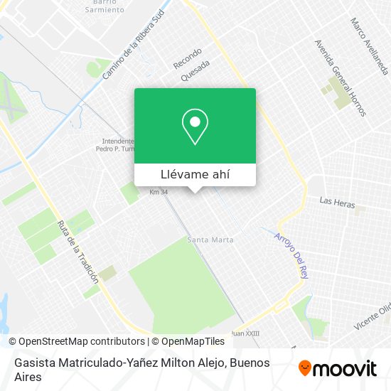 Mapa de Gasista Matriculado-Yañez Milton Alejo