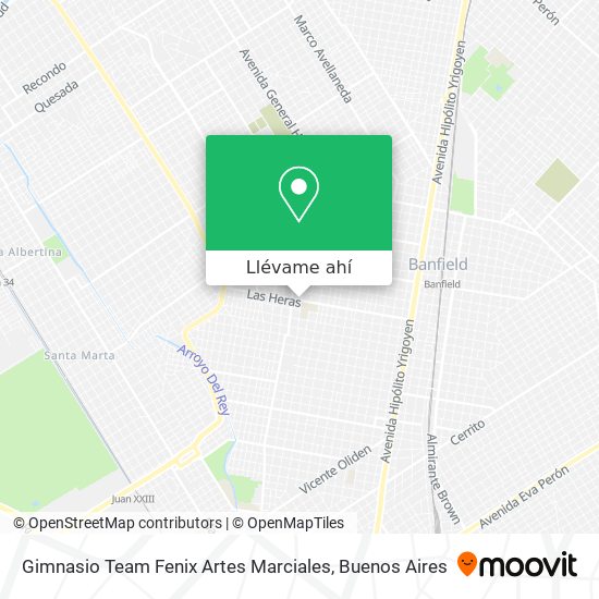 Mapa de Gimnasio Team Fenix Artes Marciales