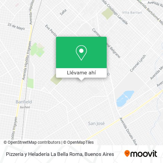 Mapa de Pizzería y Heladería La Bella Roma