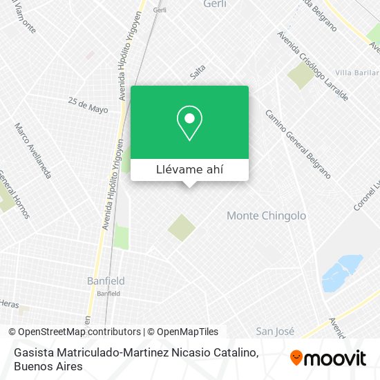 Mapa de Gasista Matriculado-Martinez Nicasio Catalino