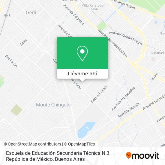 Mapa de Escuela de Educación Secundaria Técnica N 3 República de México