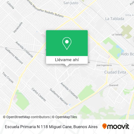 Mapa de Escuela Primaria N 118 Miguel Cane