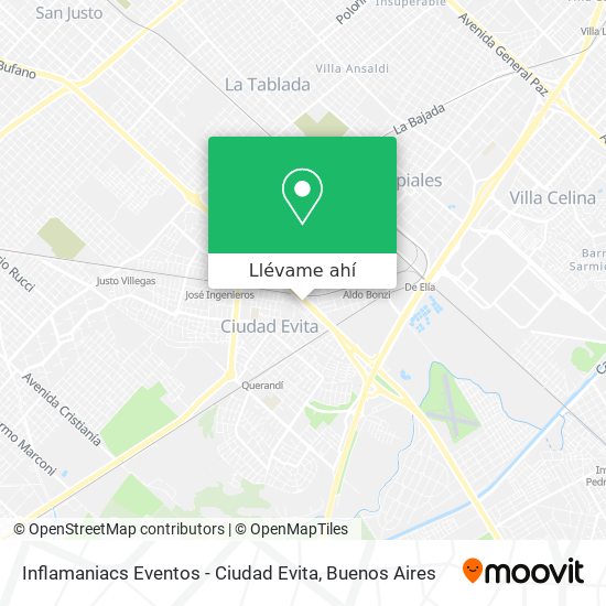 Mapa de Inflamaniacs Eventos - Ciudad Evita