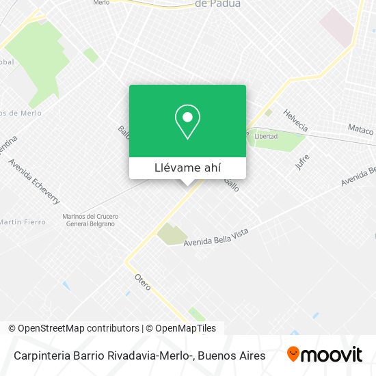 Mapa de Carpinteria Barrio Rivadavia-Merlo-