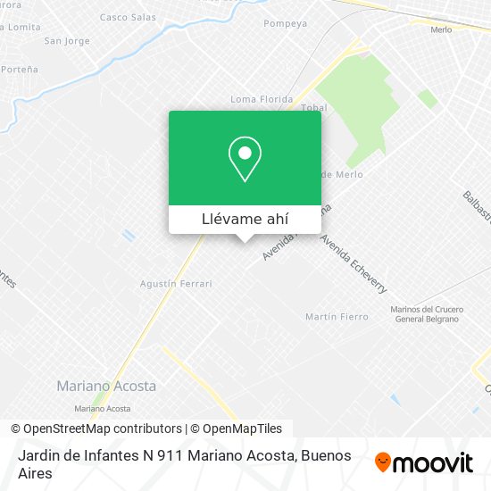 Mapa de Jardin de Infantes N 911 Mariano Acosta