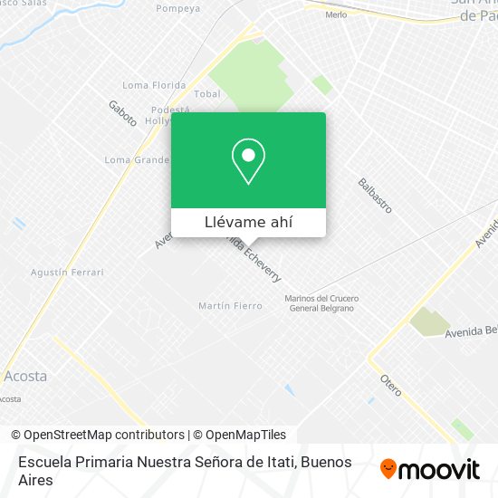 Mapa de Escuela Primaria Nuestra Señora de Itati