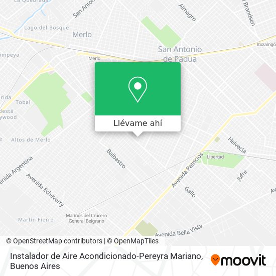 Mapa de Instalador de Aire Acondicionado-Pereyra Mariano