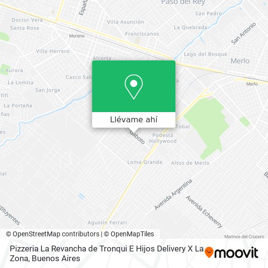 Mapa de Pizzeria La Revancha de Tronqui E Hijos Delivery X La Zona