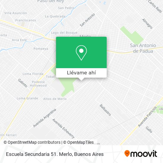 Mapa de Escuela Secundaria 51. Merlo