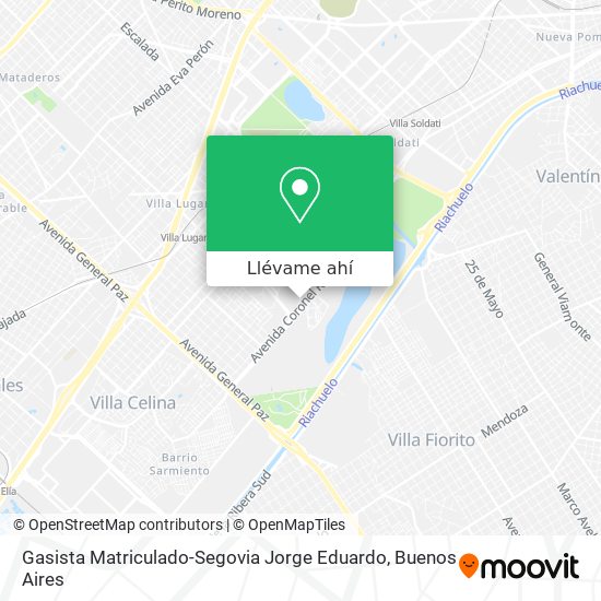 Mapa de Gasista Matriculado-Segovia Jorge Eduardo