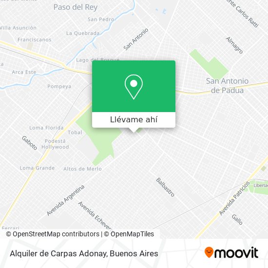 Mapa de Alquiler de Carpas Adonay