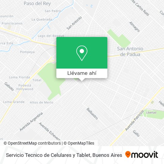 Mapa de Servicio Tecnico de Celulares y Tablet