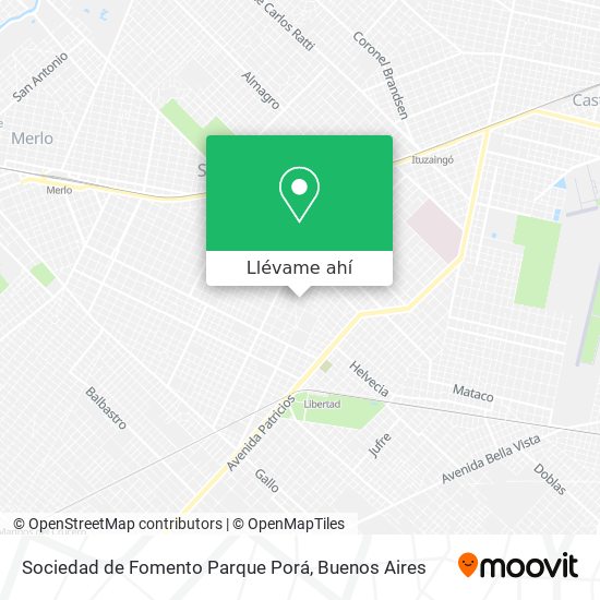 Mapa de Sociedad de Fomento Parque Porá