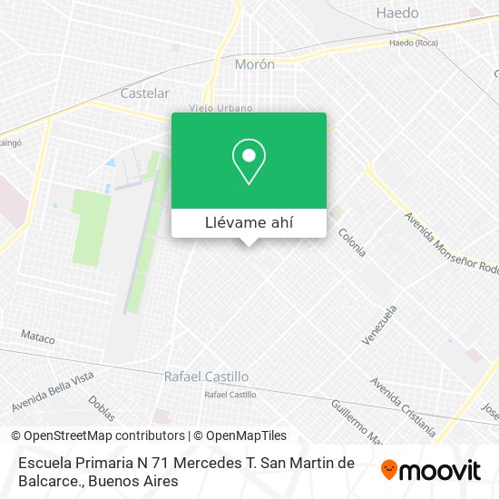 Mapa de Escuela Primaria N 71 Mercedes T. San Martin de Balcarce.