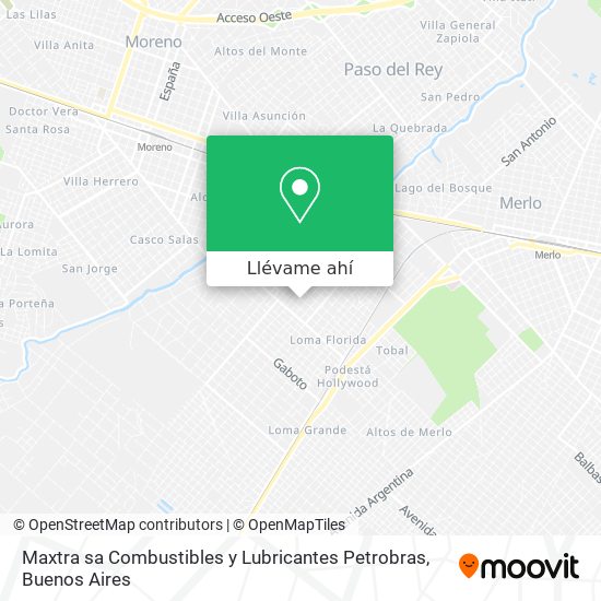 Mapa de Maxtra sa Combustibles y Lubricantes Petrobras