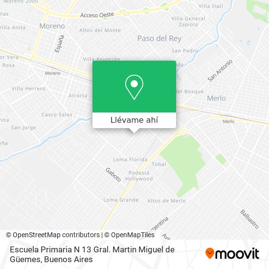 Mapa de Escuela Primaria N 13 Gral. Martin Miguel de Güemes