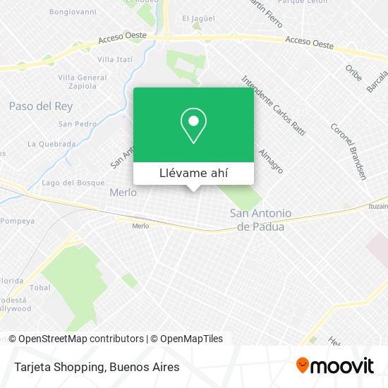 Mapa de Tarjeta Shopping