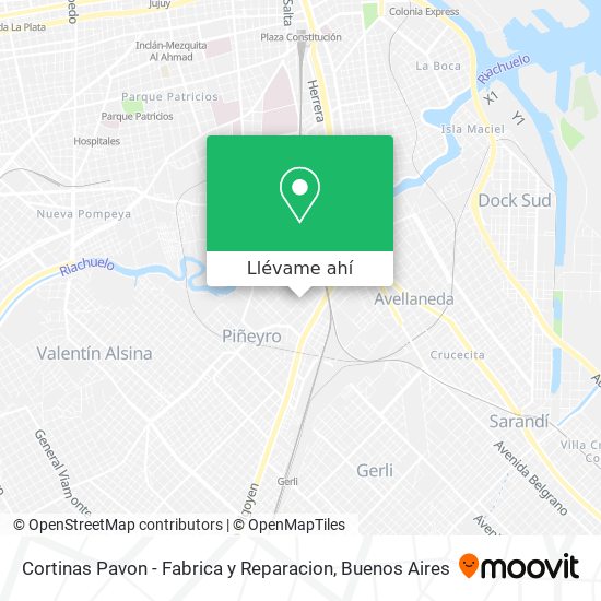 Mapa de Cortinas Pavon - Fabrica y Reparacion