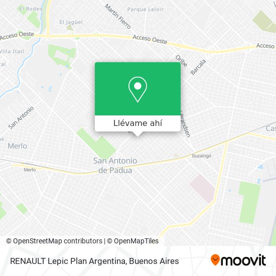 Mapa de RENAULT Lepic Plan Argentina
