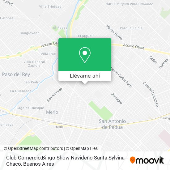 Mapa de Club Comercio,Bingo Show Navideño Santa Sylvina Chaco