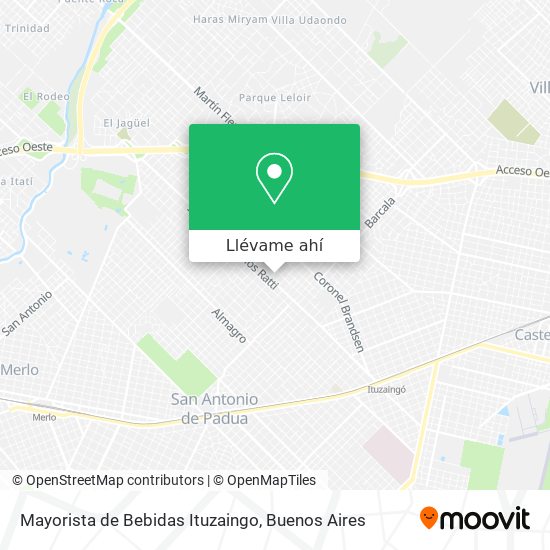 Mapa de Mayorista de Bebidas Ituzaingo
