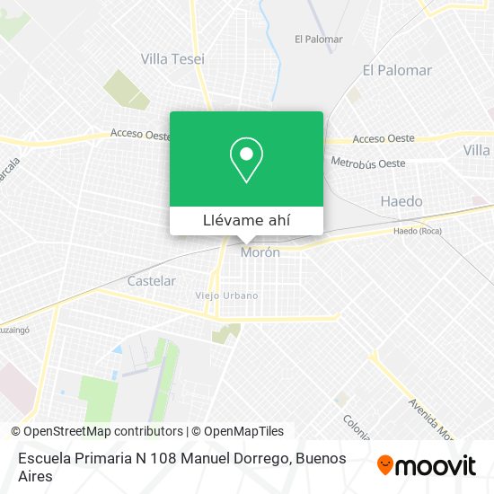 Mapa de Escuela Primaria N 108 Manuel Dorrego