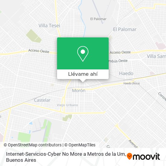 Mapa de Internet-Servicios-Cyber No More a Metros de la Um