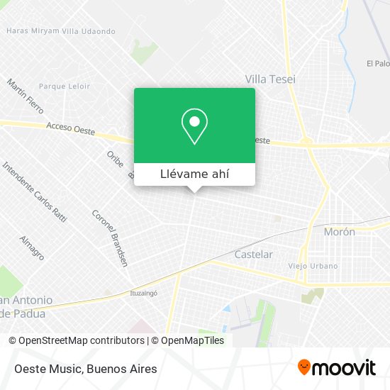 Mapa de Oeste Music