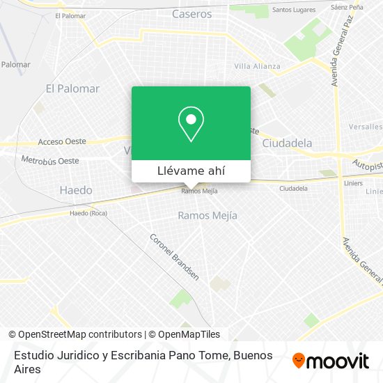 Mapa de Estudio Juridico y Escribania Pano Tome