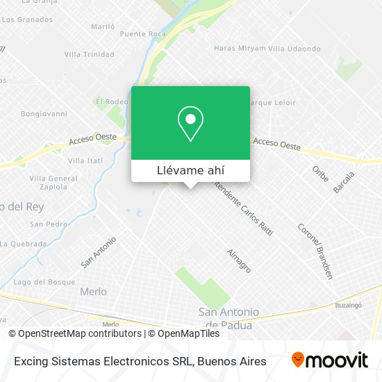 Mapa de Excing Sistemas Electronicos SRL