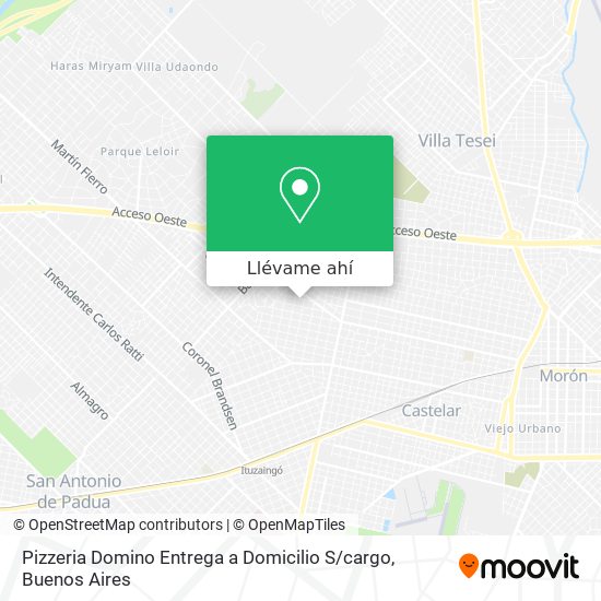 Mapa de Pizzeria Domino Entrega a Domicilio S / cargo