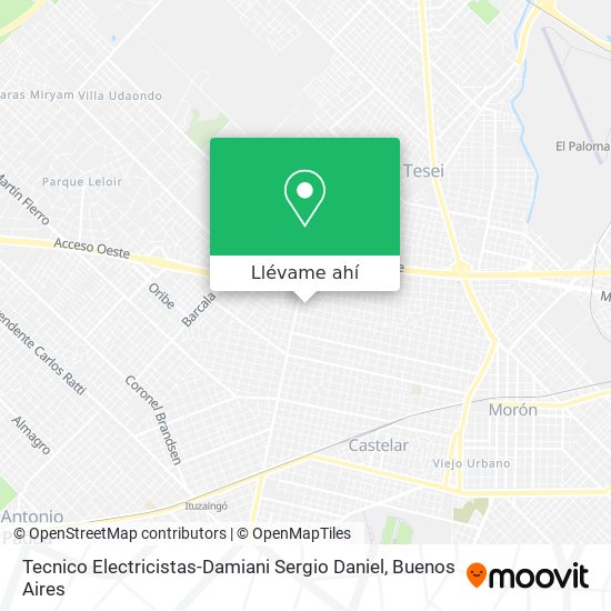 Mapa de Tecnico Electricistas-Damiani Sergio Daniel