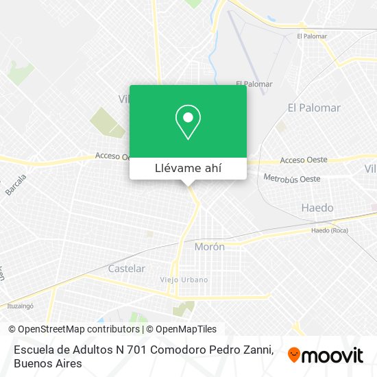 Mapa de Escuela de Adultos N 701 Comodoro Pedro Zanni