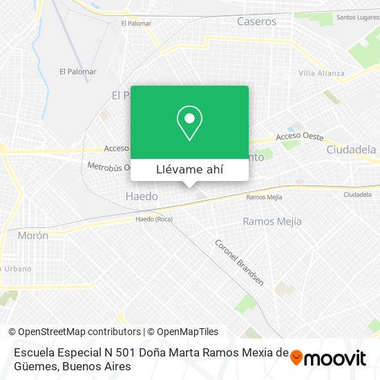 Mapa de Escuela Especial N 501 Doña Marta Ramos Mexia de Güemes