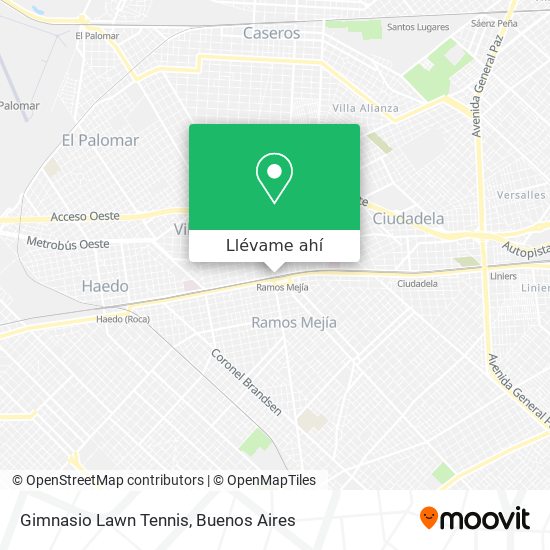 Mapa de Gimnasio Lawn Tennis