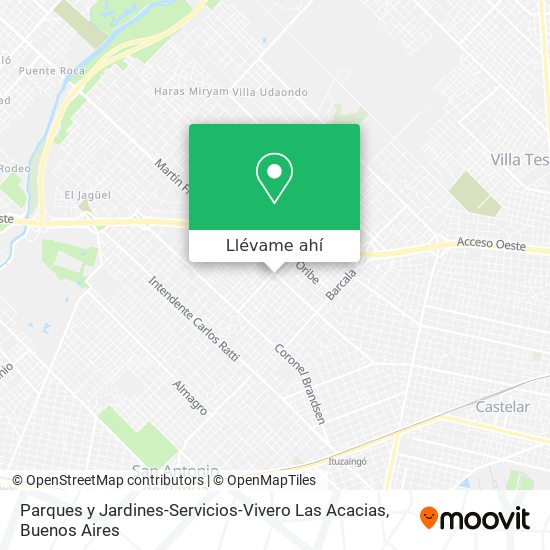 Mapa de Parques y Jardines-Servicios-Vivero Las Acacias