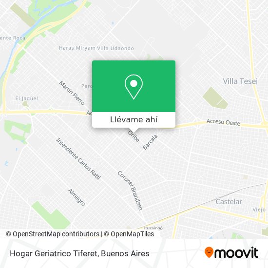 Mapa de Hogar Geriatrico Tiferet