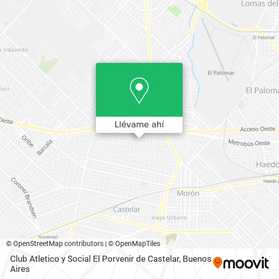 Mapa de Club Atletico y Social El Porvenir de Castelar