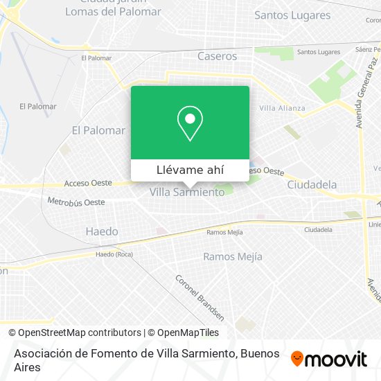 Mapa de Asociación de Fomento de Villa Sarmiento