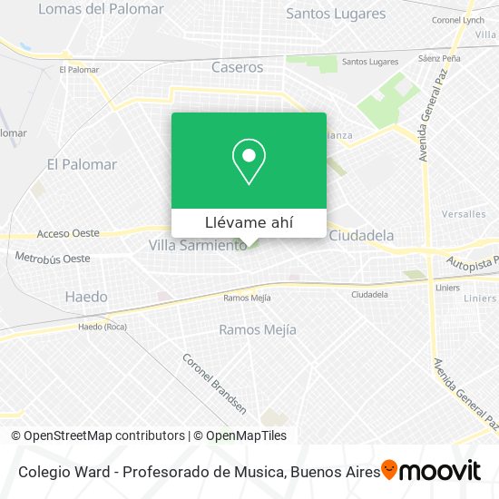 Mapa de Colegio Ward - Profesorado de Musica